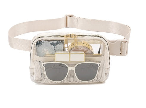 Clear Cream Belt Bag