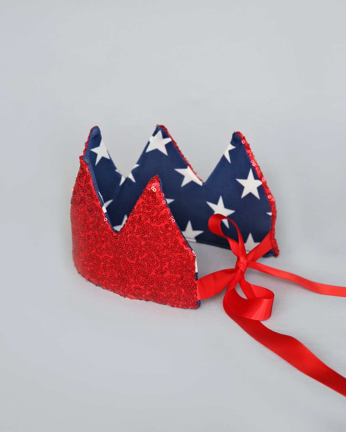 Dress Up Crown - Sequin Crown - Birthday Crown - Navy and White Stars Crown- Red Sequin Crown - Red, White and Blue Crown - Fits all