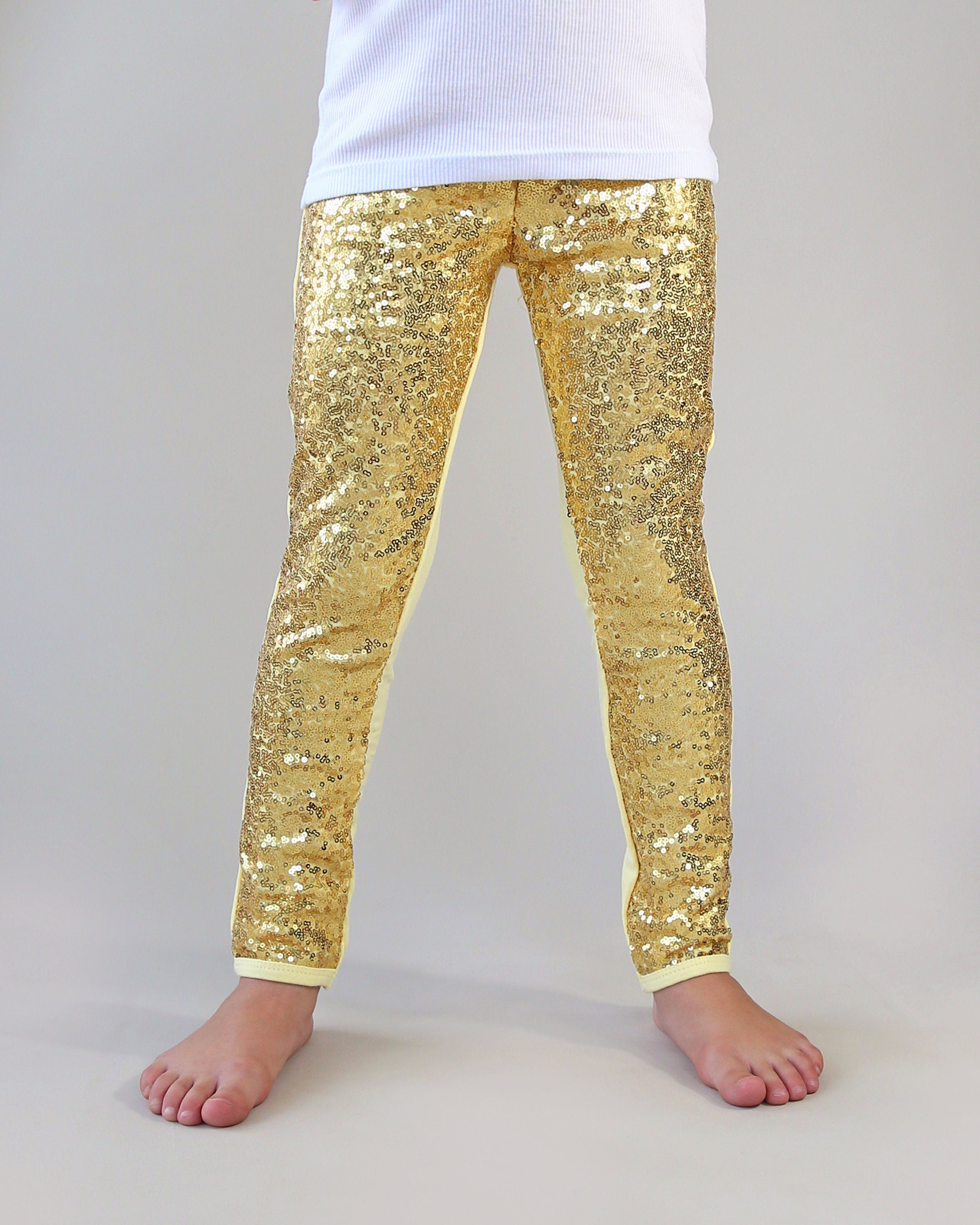 Sequin Leggings in Gold1