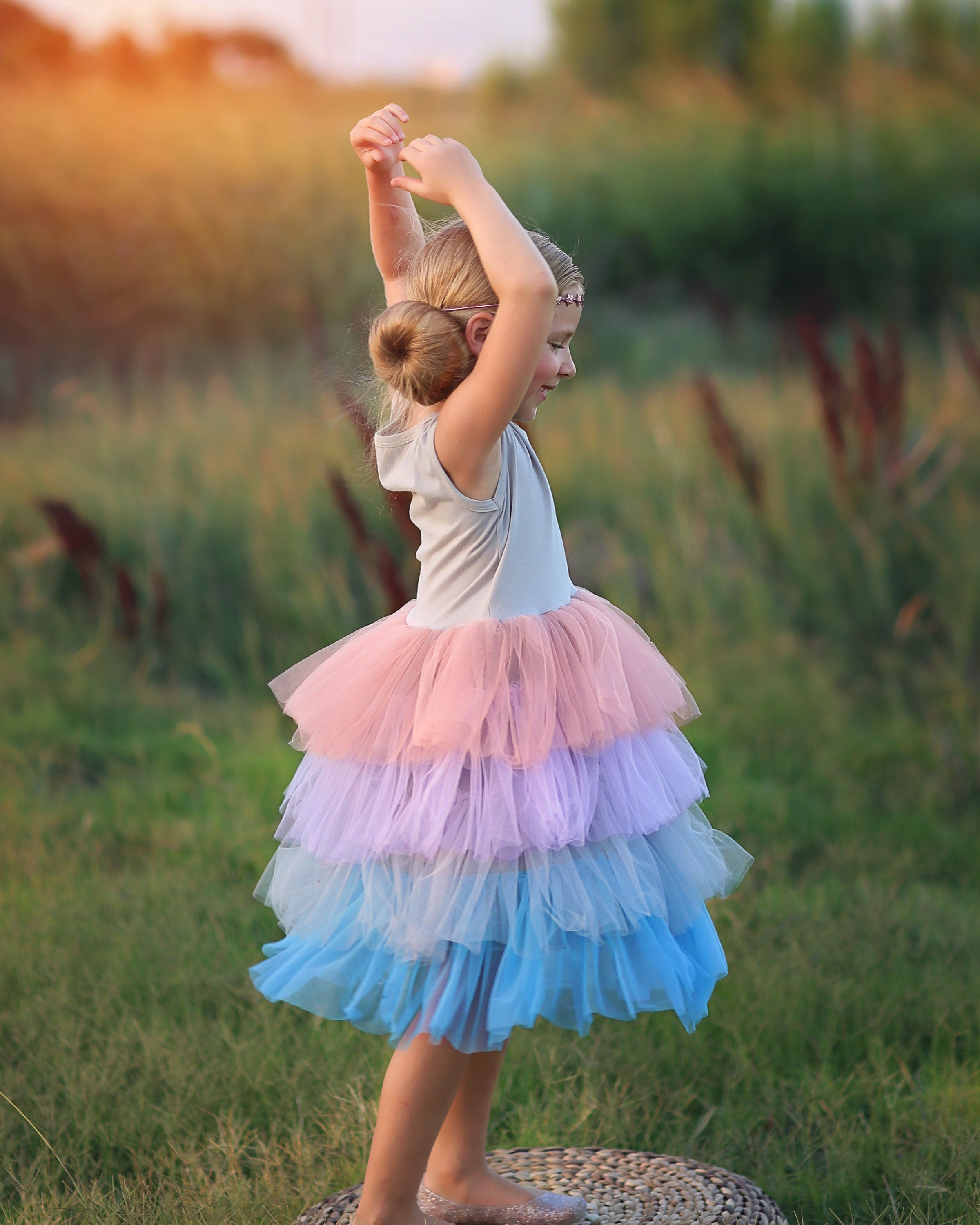 Tutu Dress in Pink, Blue and Gray Ombre Whitney Elizabeth Tutu Dress in Pink, Blue and Gray Ombre Whitney Elizabeth