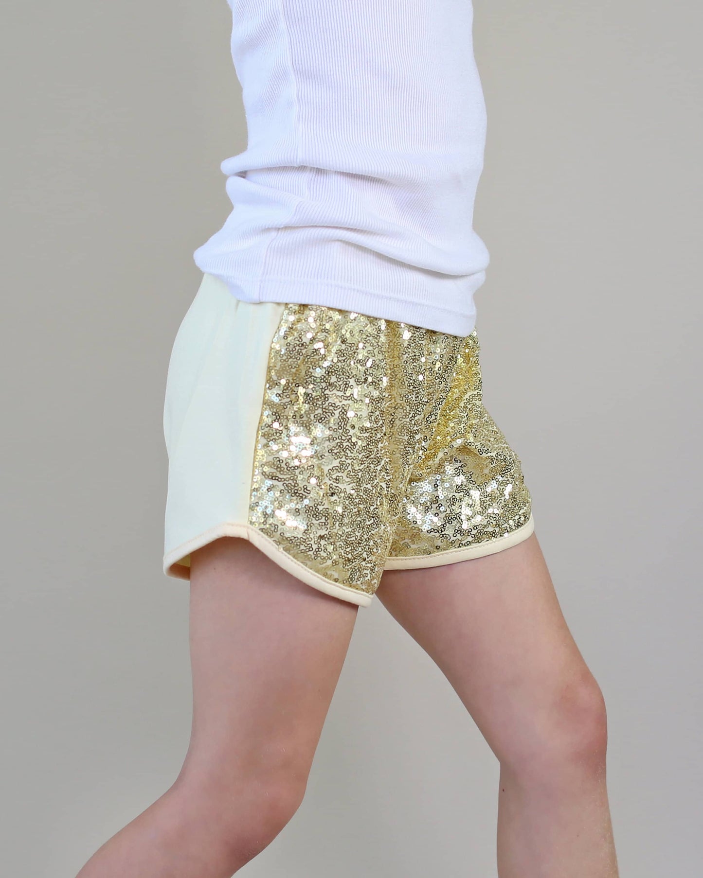 Sequin Shorts in Gold