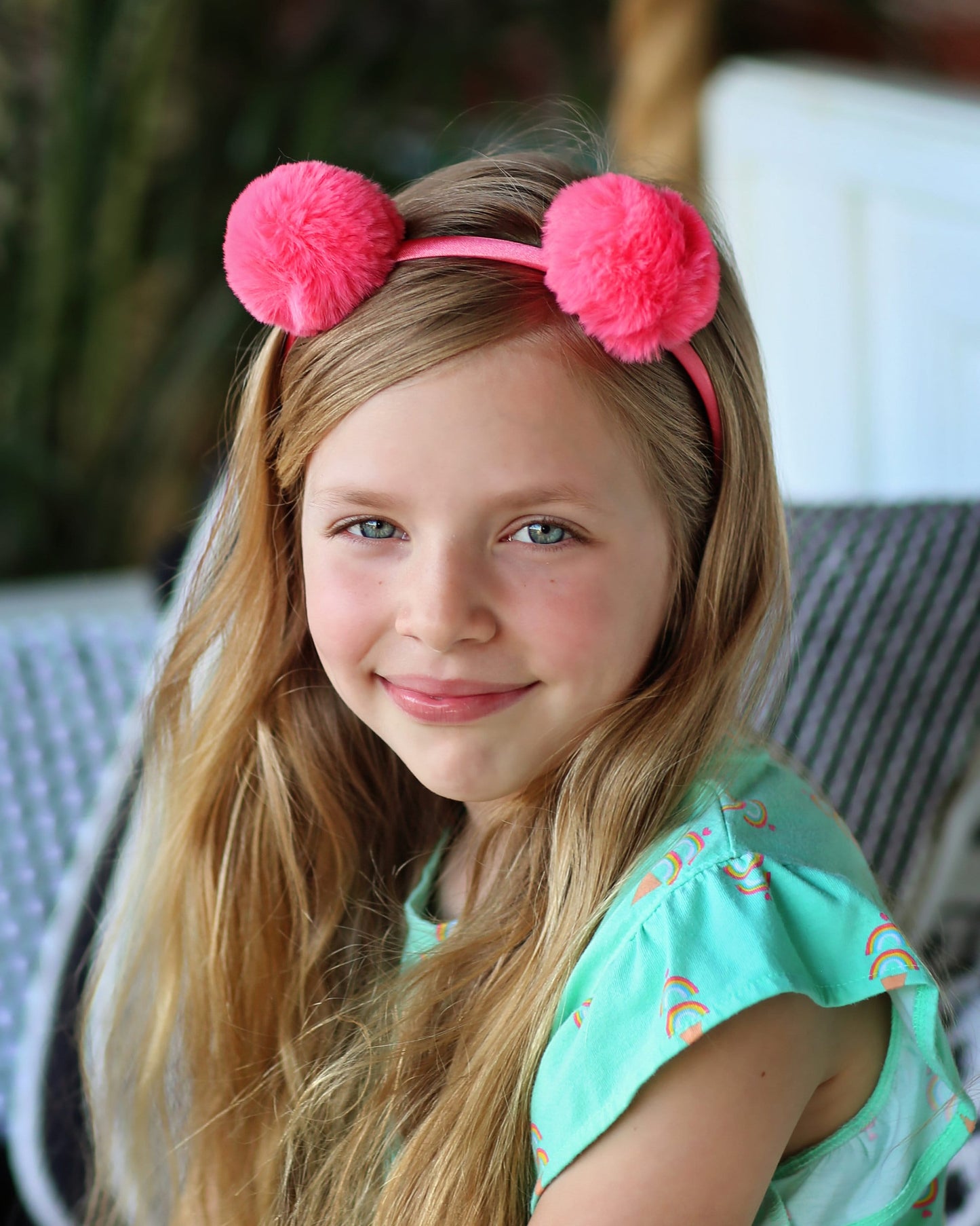 Pom Pom Headband - Watermelon Pom Pom Headband - Pom Pom Ear Headband - Pink Headband