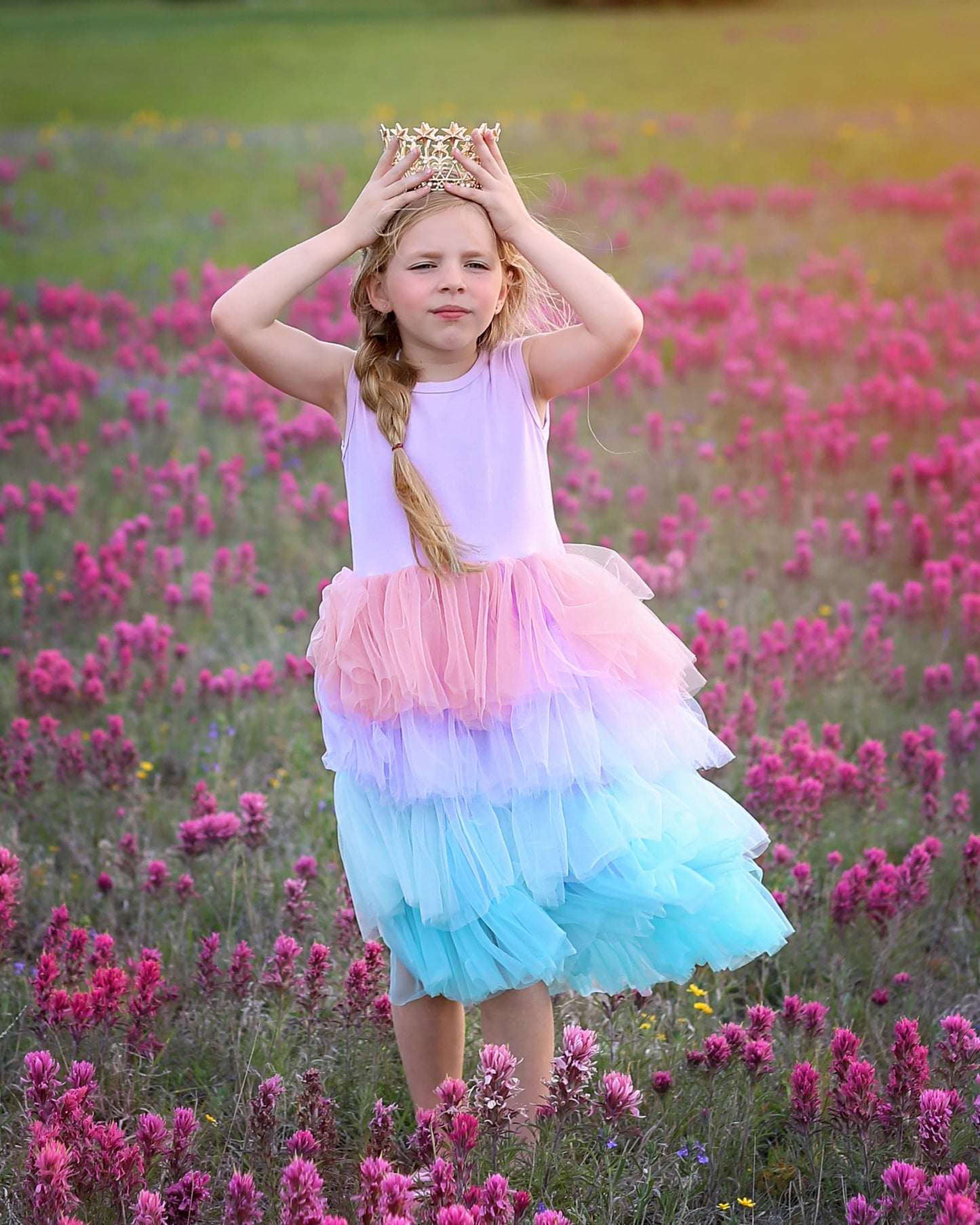 Tutu Dress in Pink, Aqua and Lavender Ombre