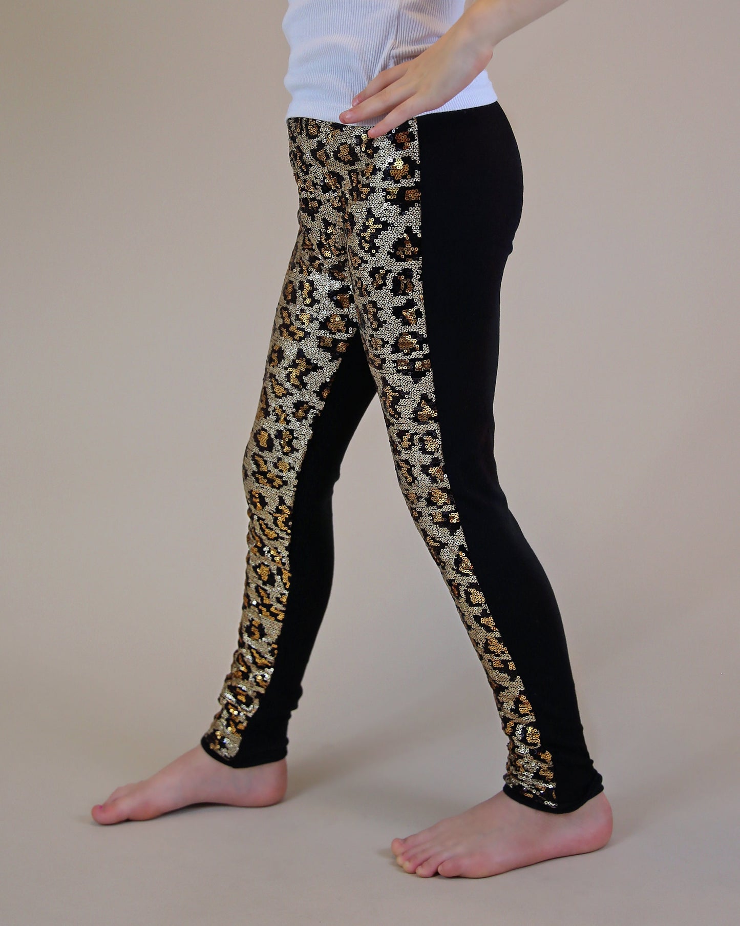 Sequin Leggings in Leopard