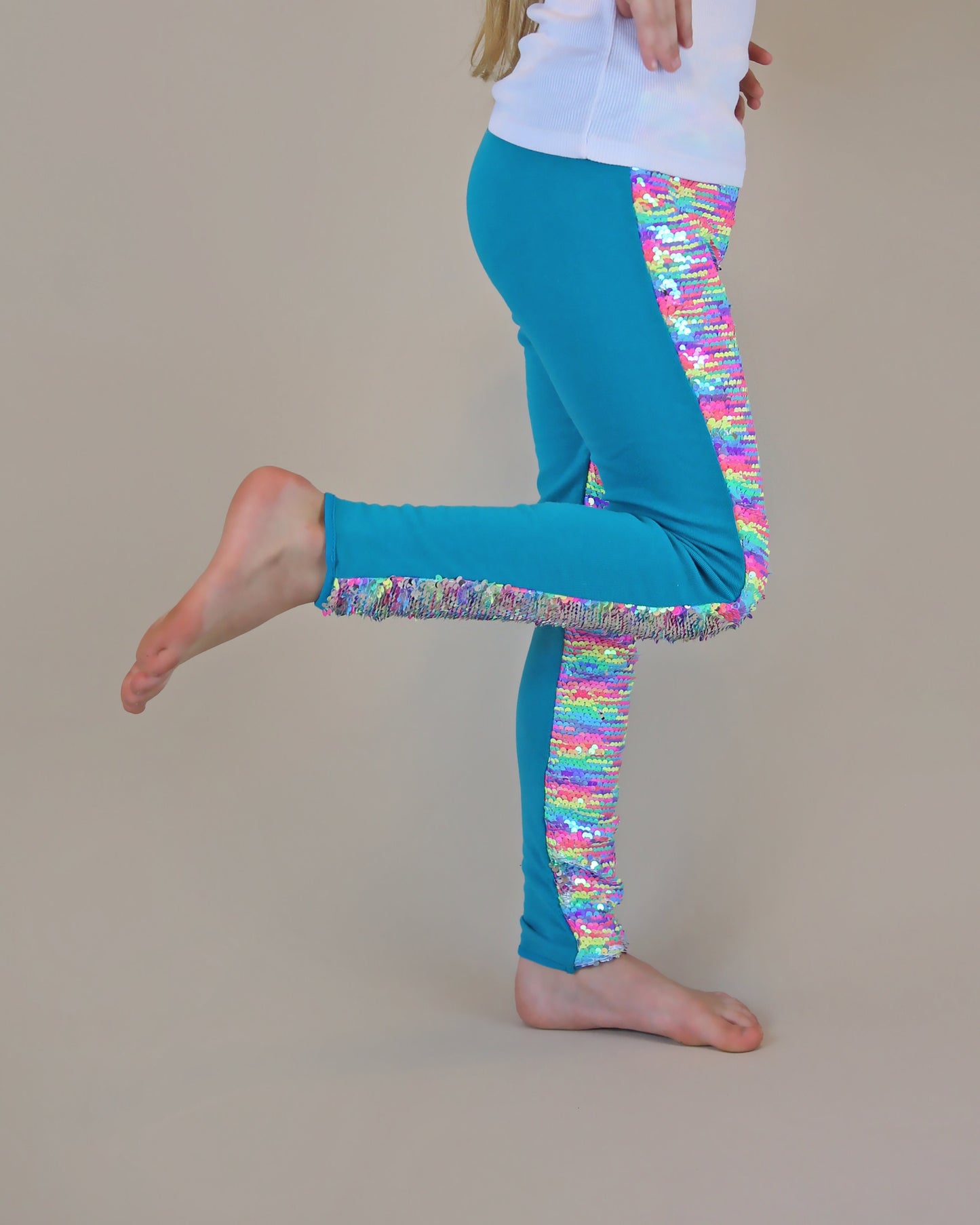 Flip Sequin Leggings in Neon Rainbow