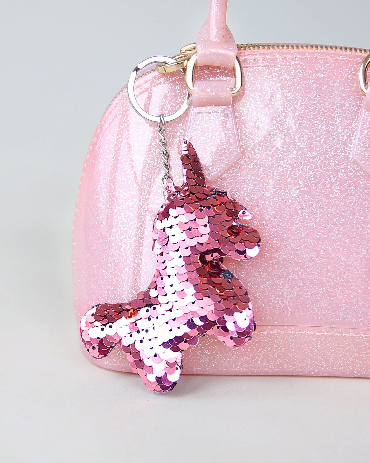 Pink Unicorn Keychain - Sequin Keychain - Pink Sequin Keychain - Unicorn Keychain