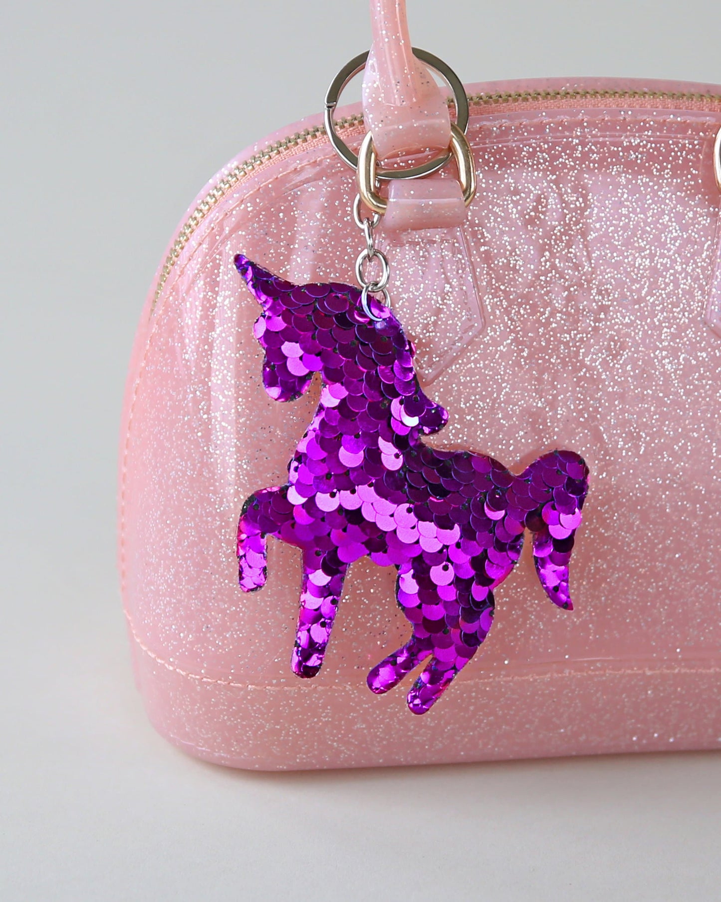 Purple Unicorn Keychain - Sequin Keychain - Purple Sequin Keychain - Unicorn Keychain