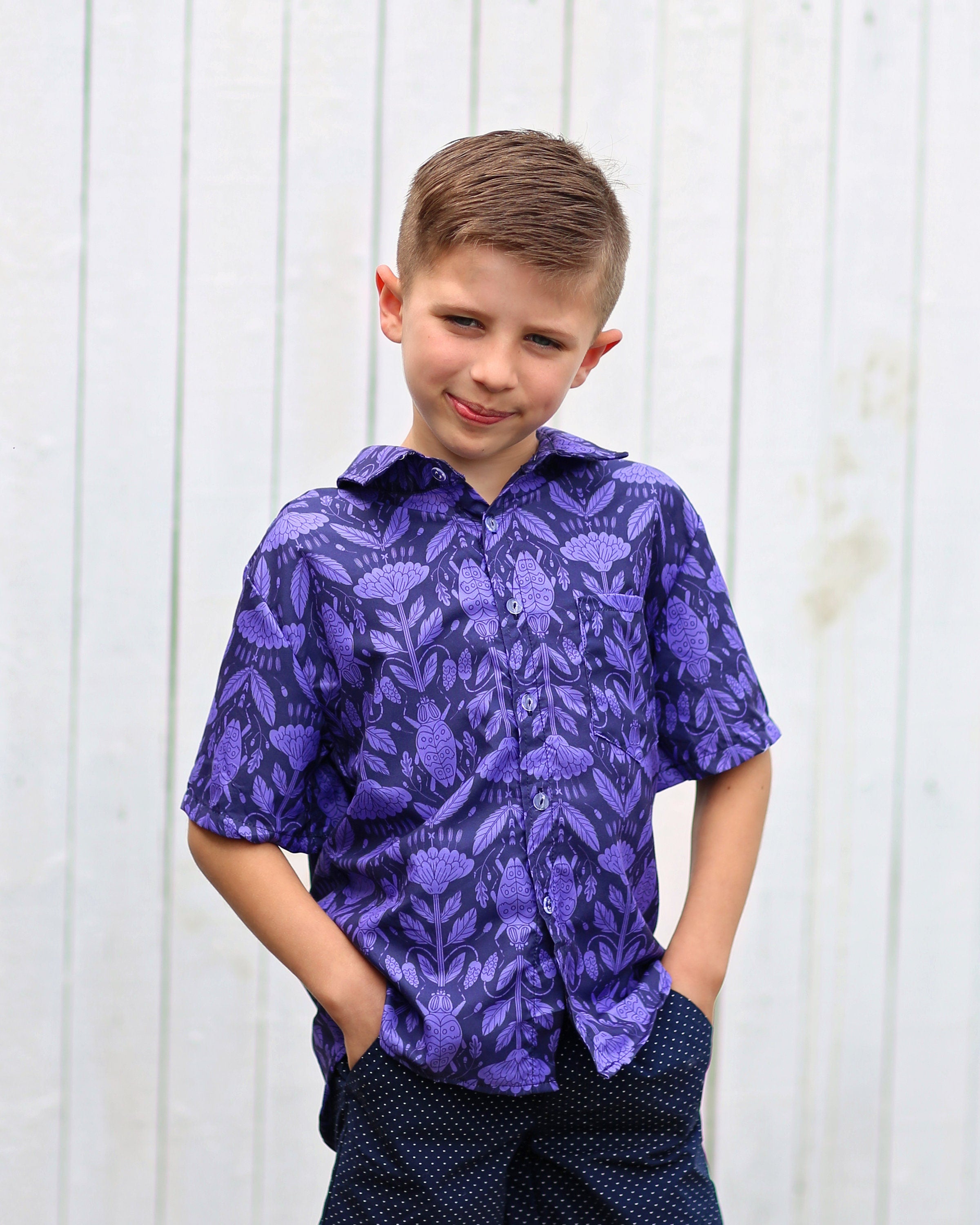 boys floral dress shirt Boys Short Sleeve Dress Shirt in Spring Bouquet