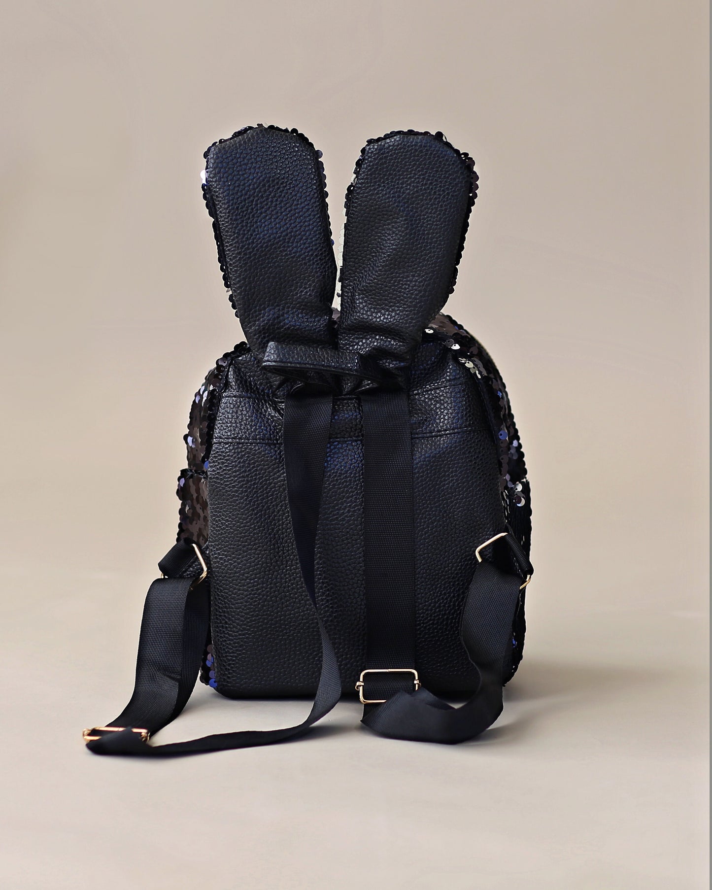 Black and Silver Bunny Backpack - Bunny Backpack - Bunny Bag - Reversible Sequin Backpack - Sequin Backpack - Sequin Bag