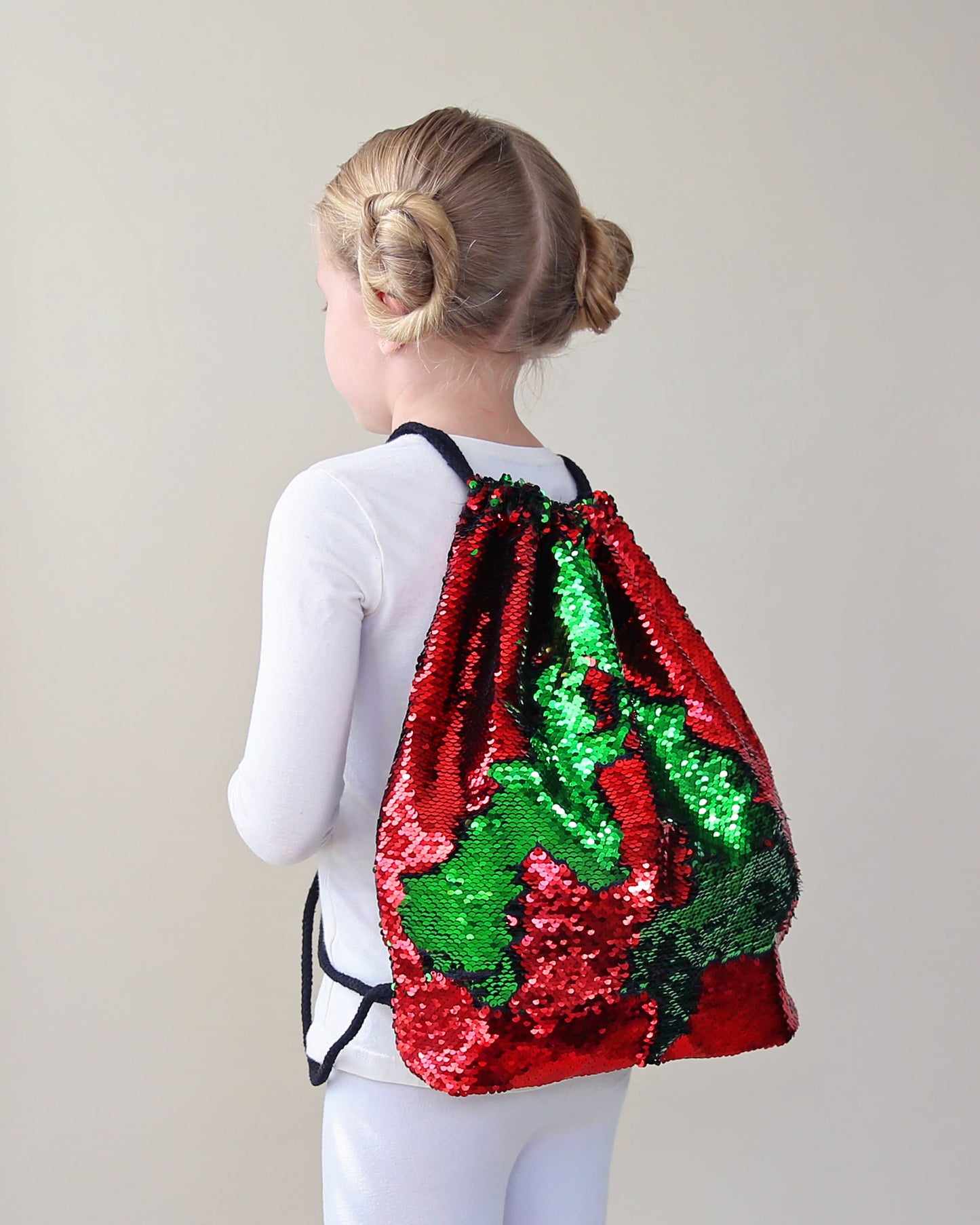 Red and Green Sequin Backpack - Sequin Backpack - Sequin Bag - Reversible Sequin Backpack - Drawstring Flip Sequin Backpack - Sequin Bag
