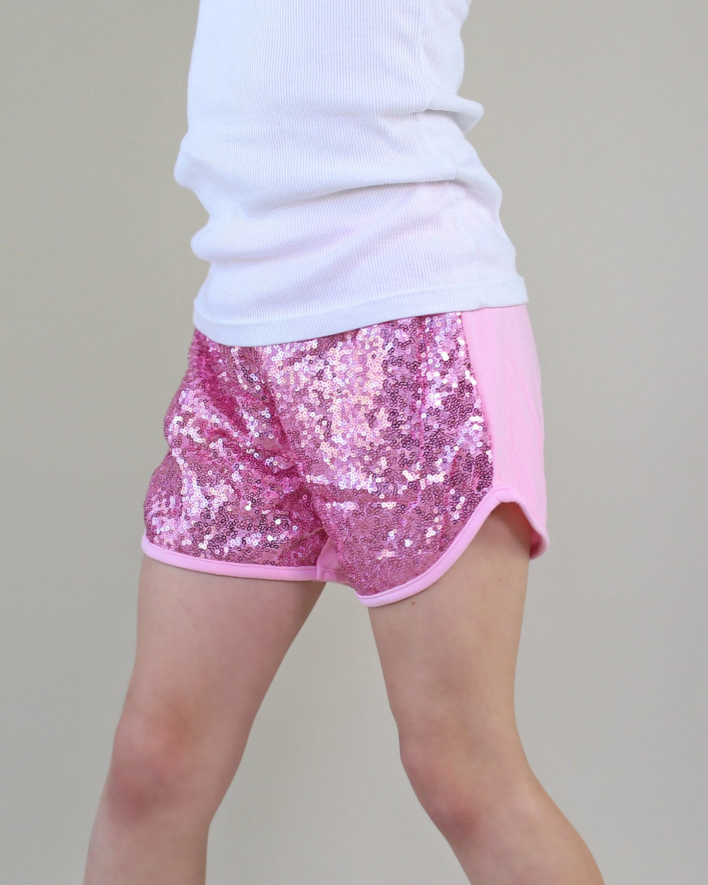 Sequin Shorts in Pink