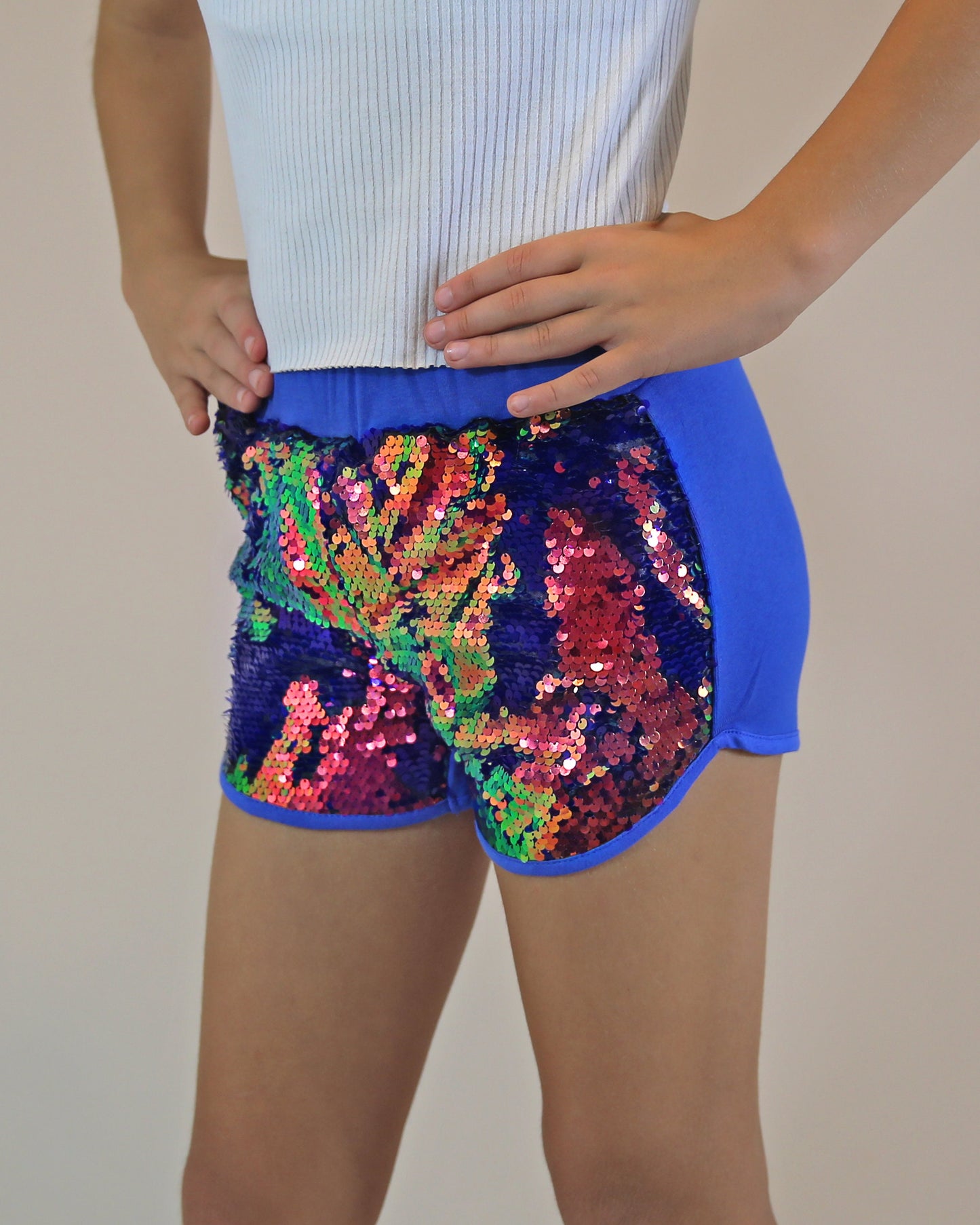 Flip Sequin Shorts in Peacock