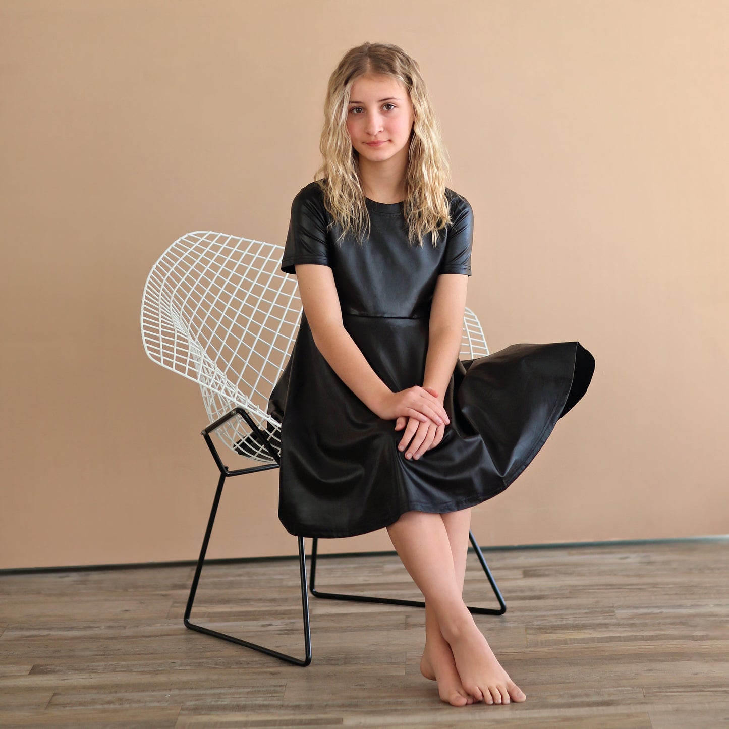 Black Metallic Dress - Metallic Twirly Dress - Twirly Dress - Birthday Dress - Party Dress - Black Dress