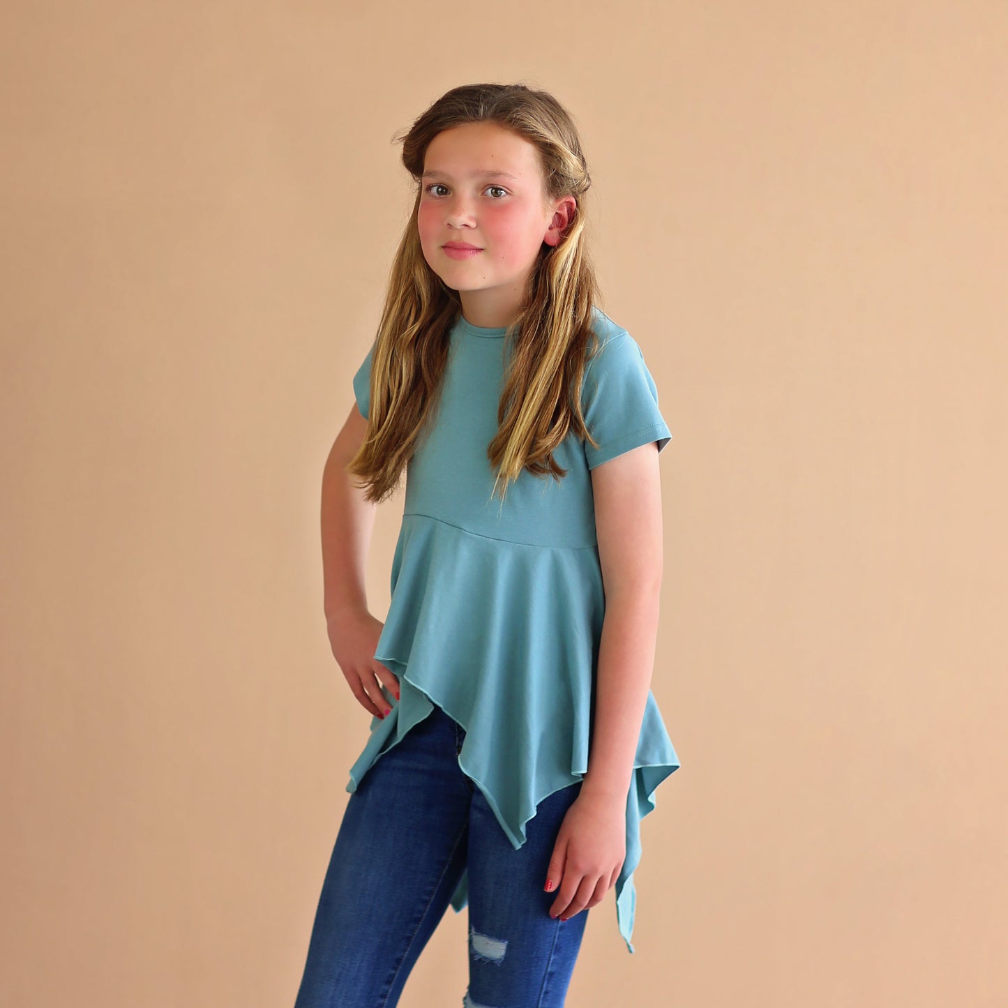 Teal Boho Shirt - Turquoise High Low Shirt - Teal Blue Shirt - Teal Blue Tunic Shirt