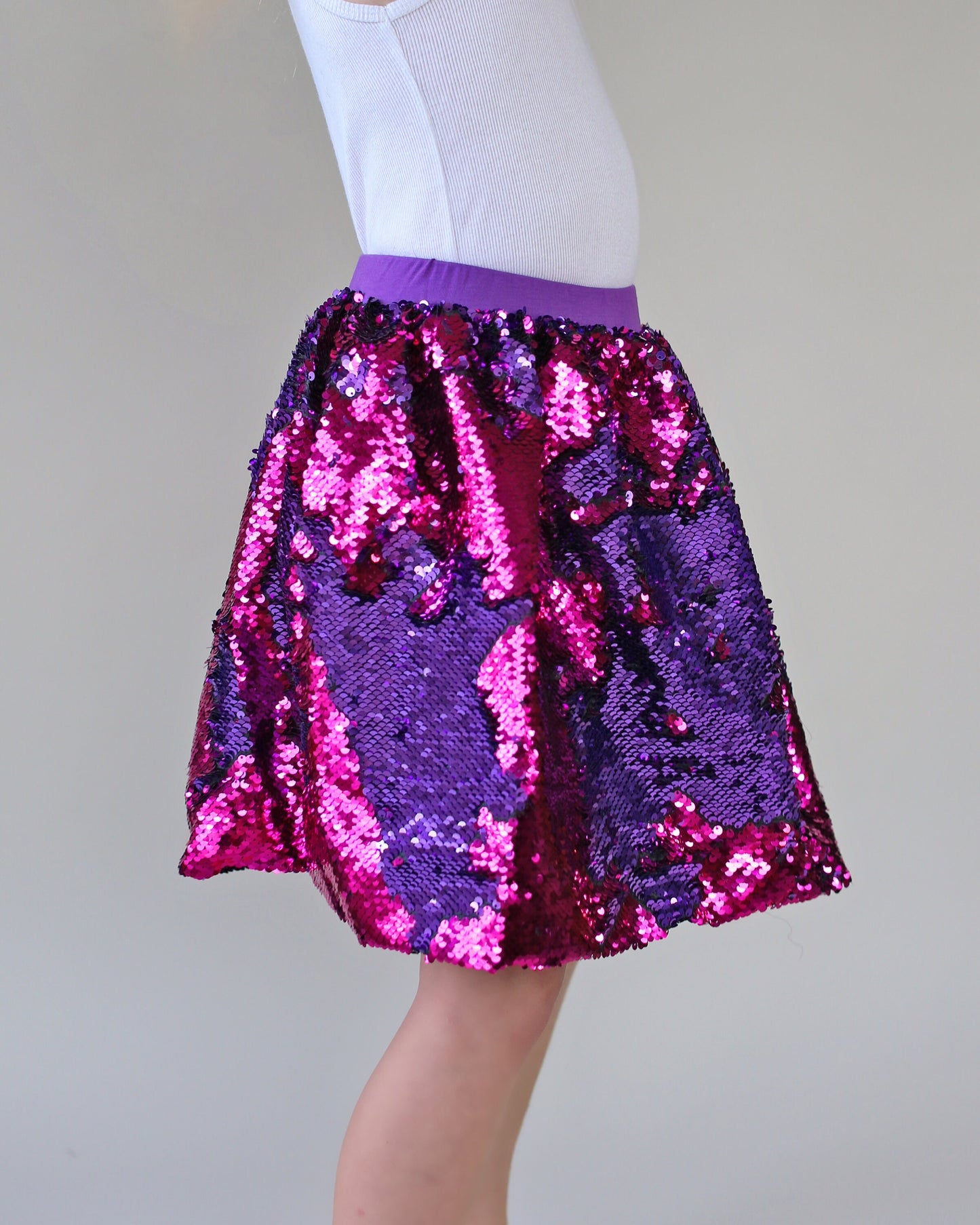Purple and Hot Pink Flip Bubble Skirt - Hot Pink and Purple Skirt - Magic Sequin Skirt - Birthday Skirt - Party Bubble Skirt - Twirly Skirt