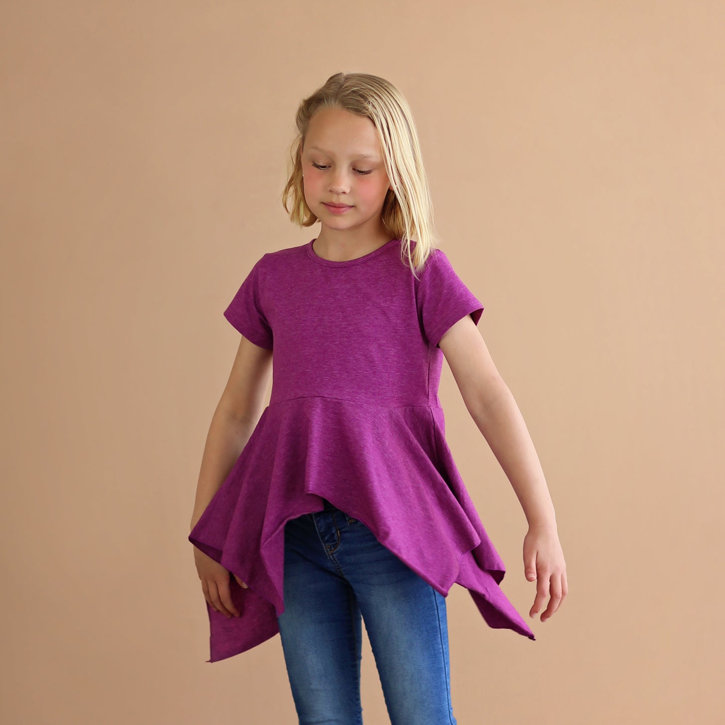 Plum Purple Boho Shirt - Plum High Low Shirt - Purple Blue Shirt - Purple Tunic Shirt