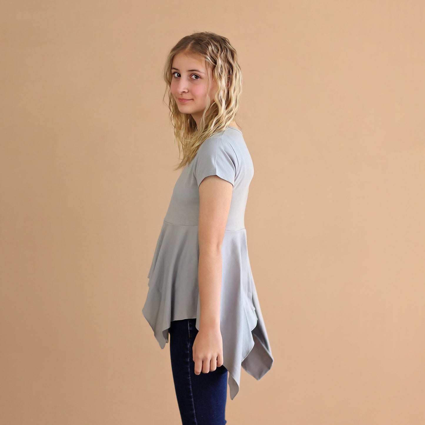 Gray Boho Shirt - Gray High Low Shirt - Gray Shirt - Gray Tunic Shirt