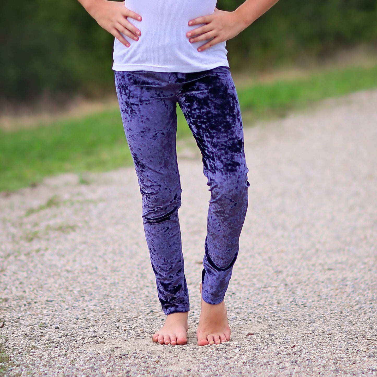 Velvet Leggings in Navy