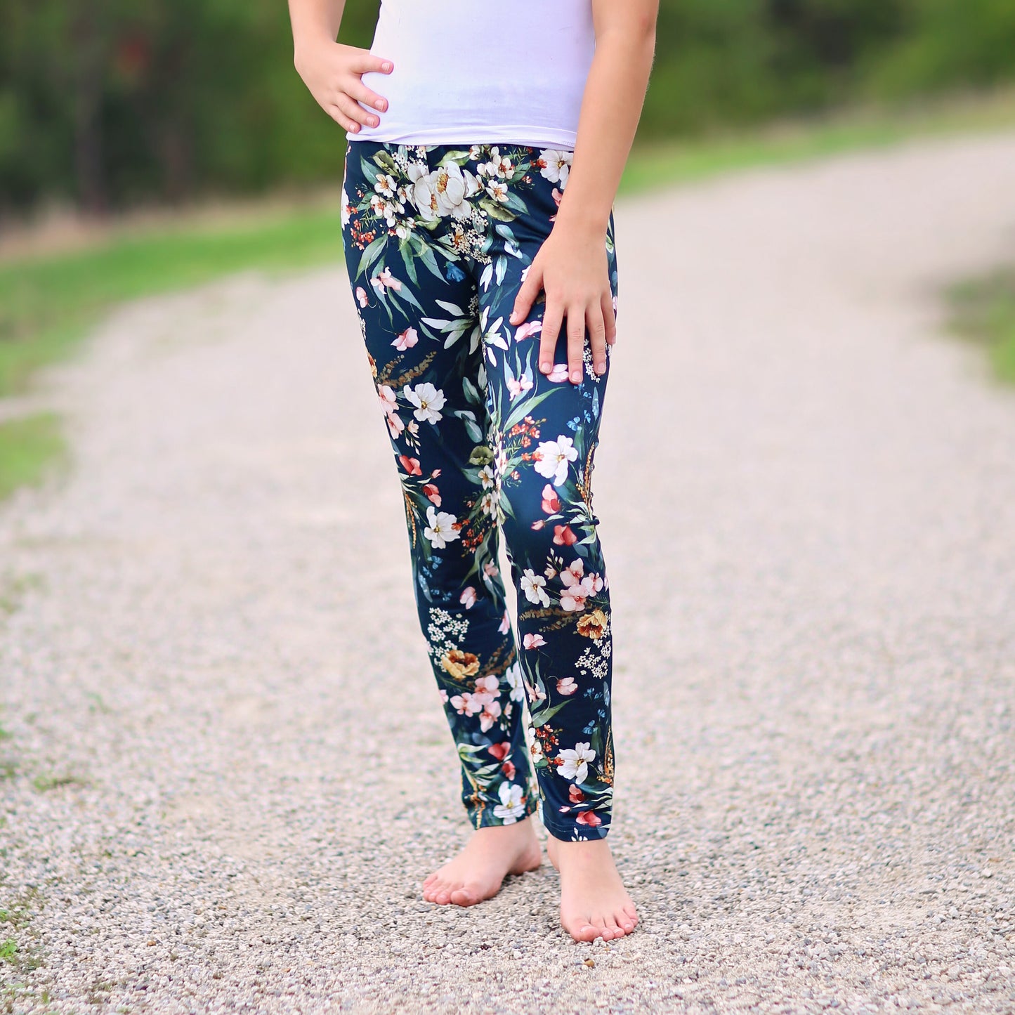 Floral Leggings in Emerald