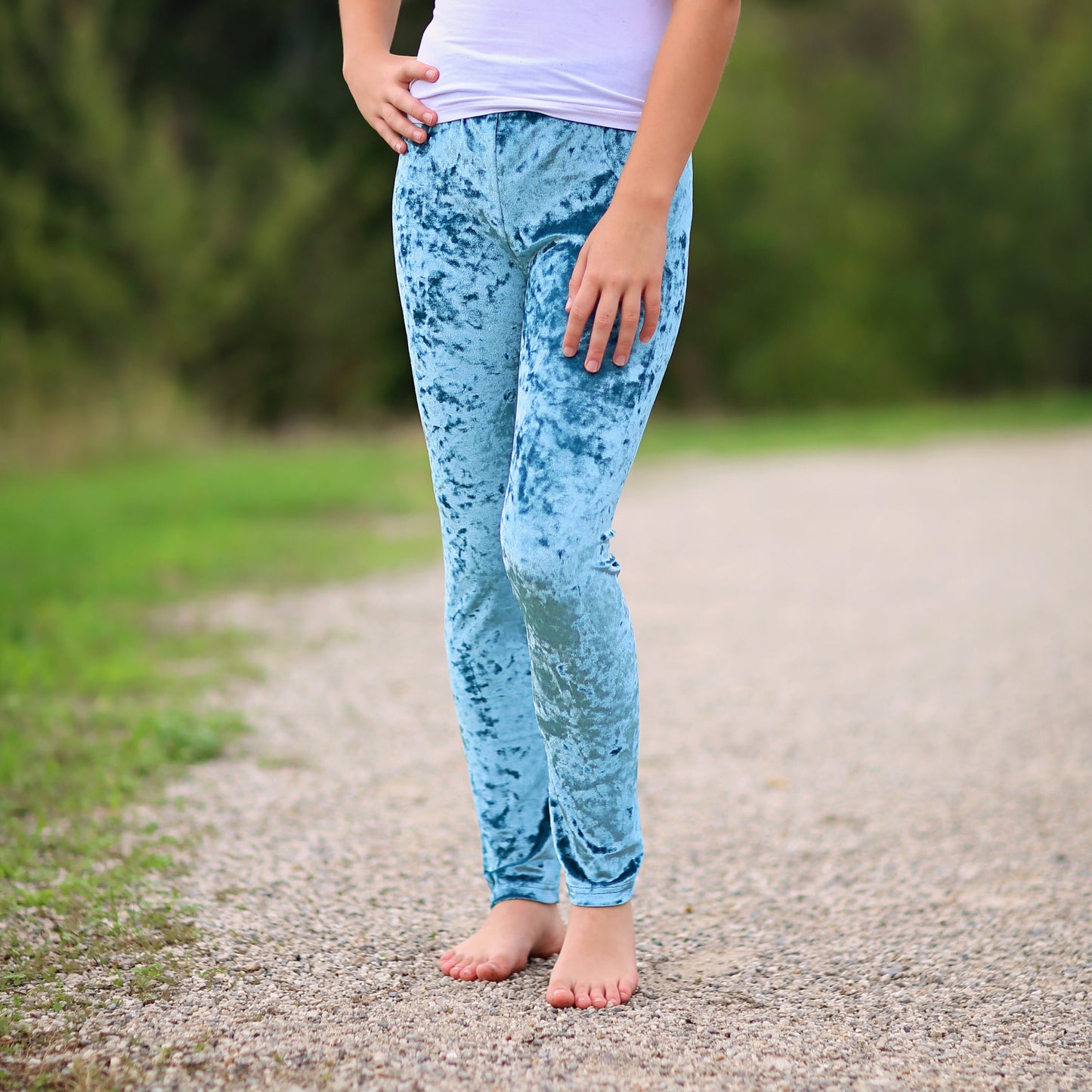Velvet Leggings in Teal