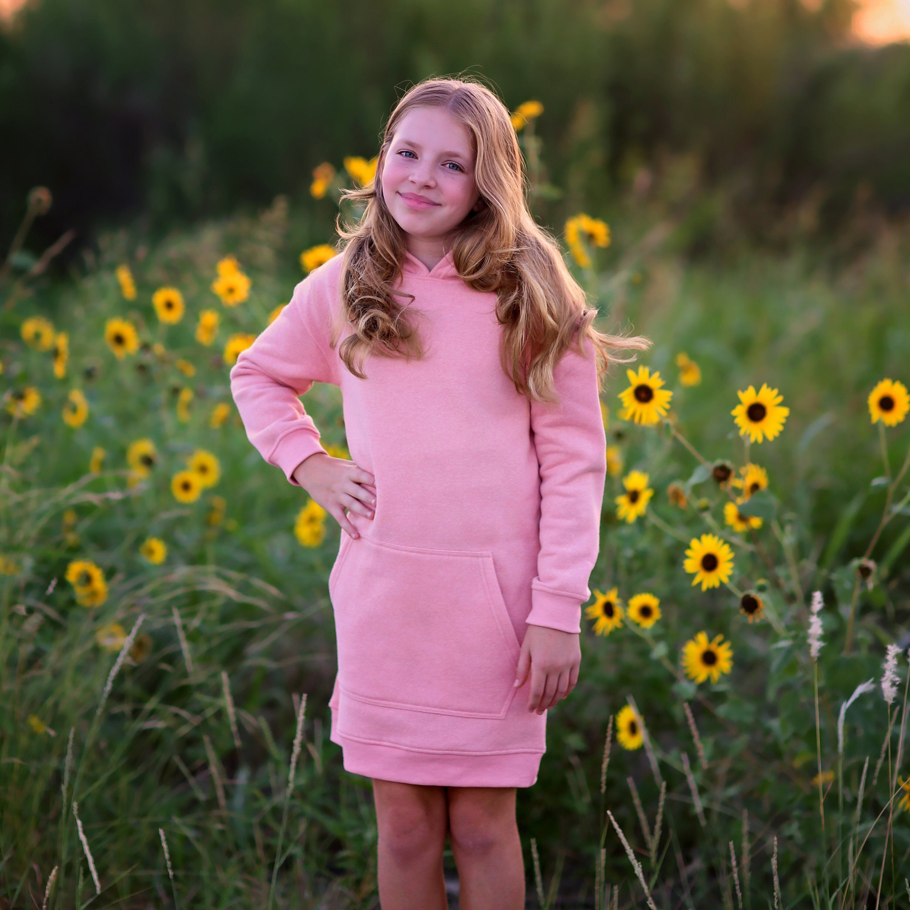 Girls Blush Hoodie Dress pink dress pink hoodie hoodie dress pink