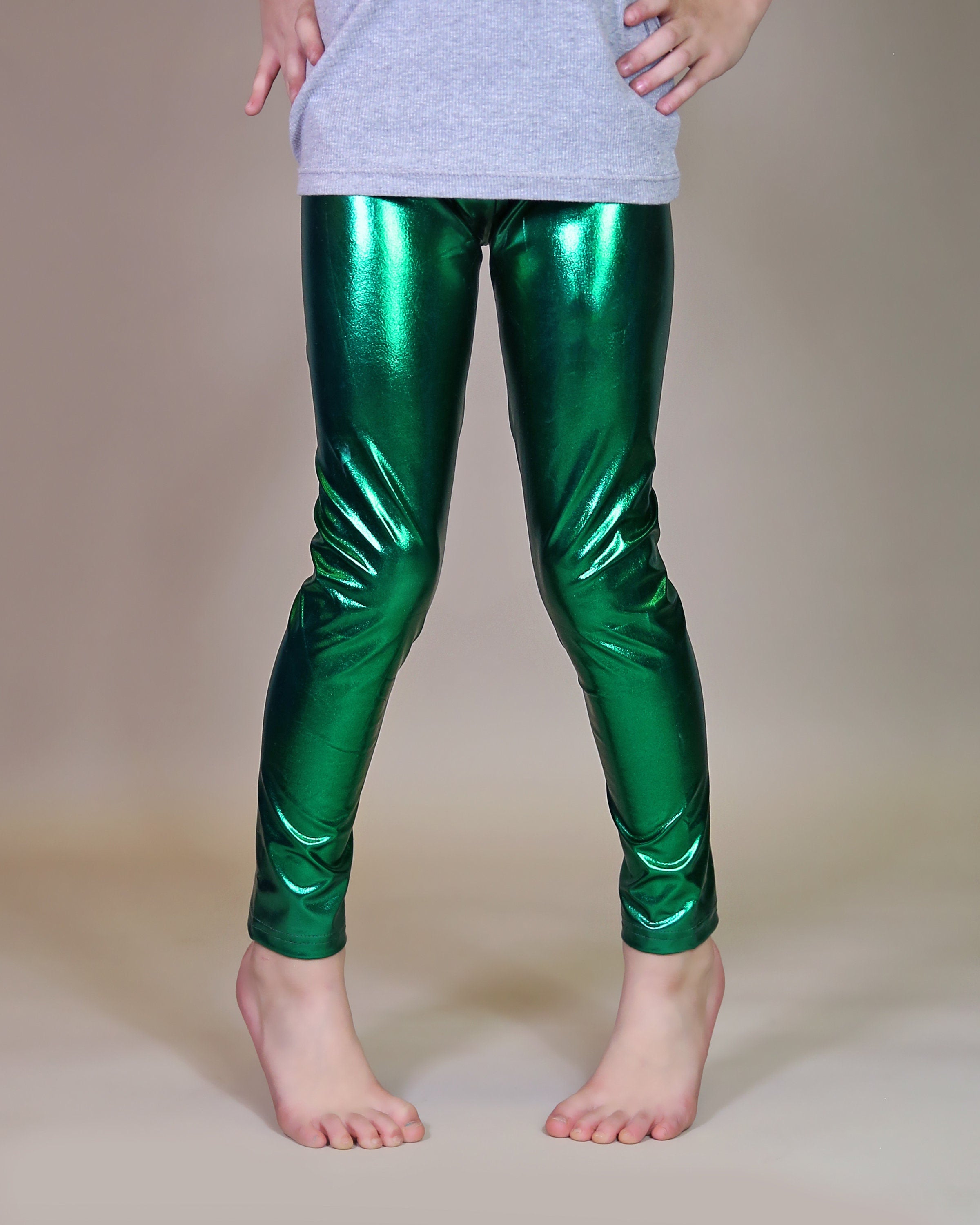 Metallic green leggings best sale