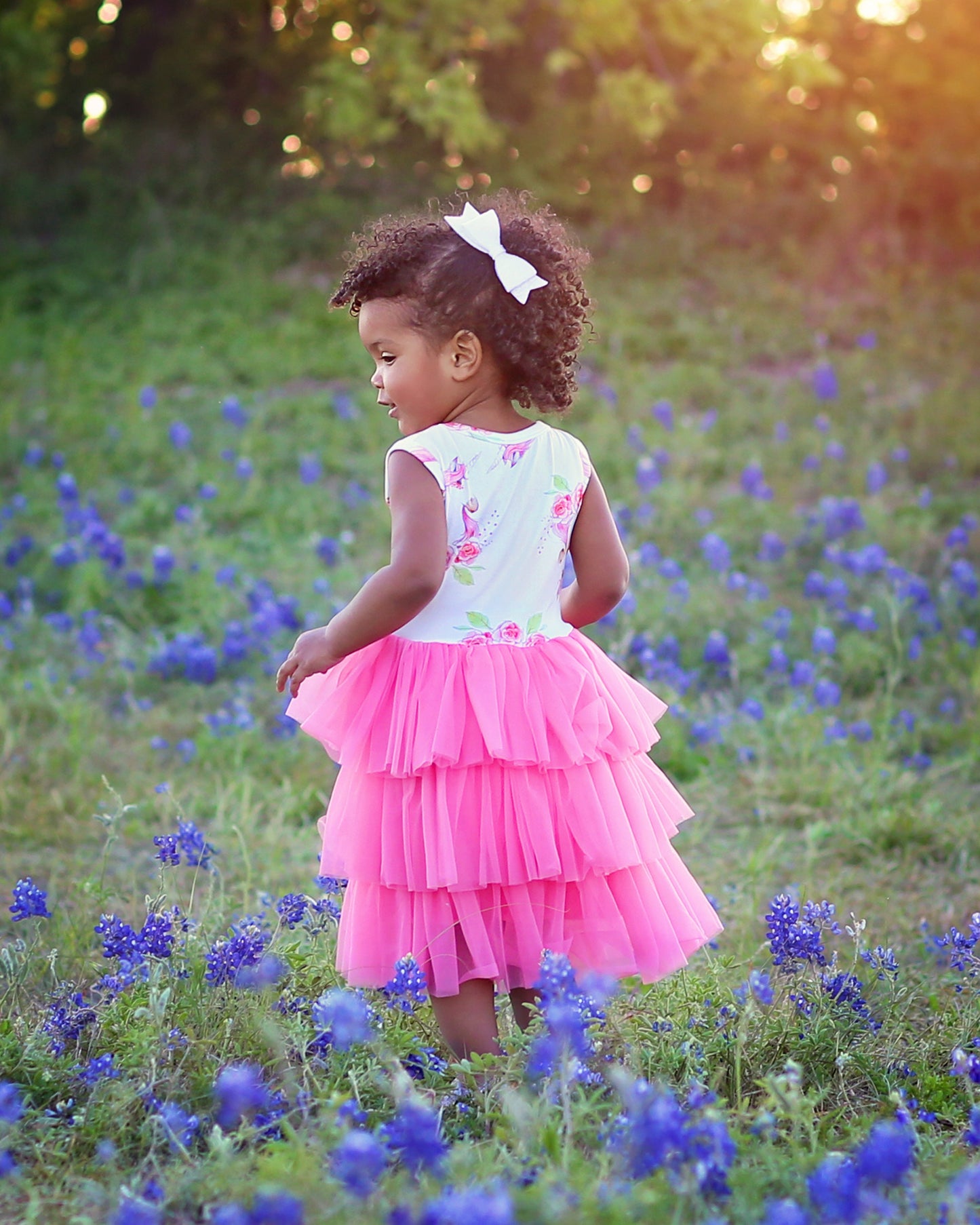 Tutu Dress in Pink and White Unicorn