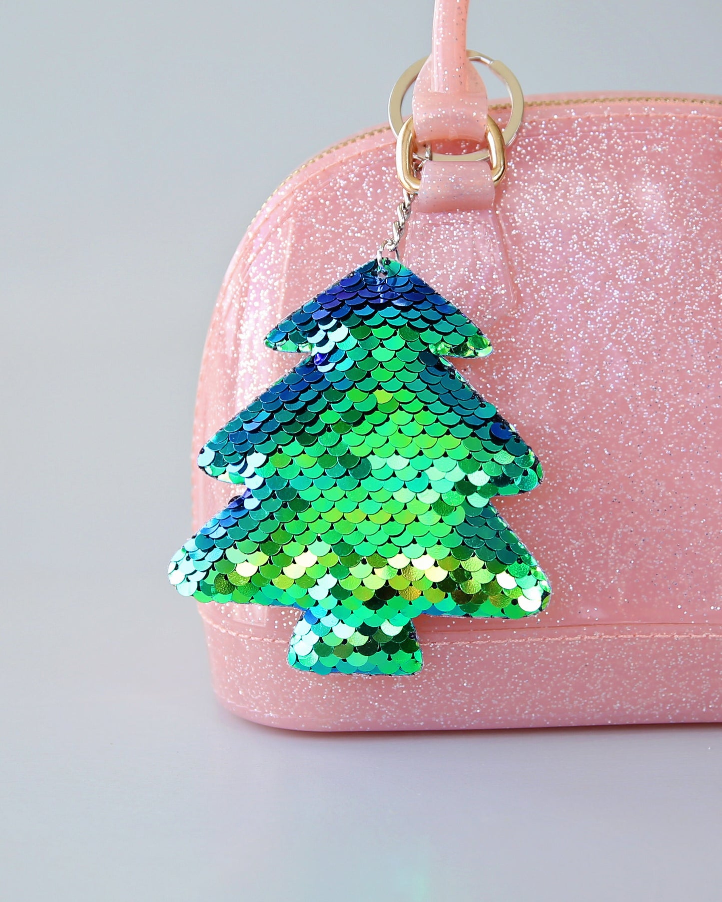 Green Christmas Tree Keychain - Sequin Keychain - Green Sequin Keychain - Christmas Stocking Gift - Back to School Gift, Kid Gift, Tree