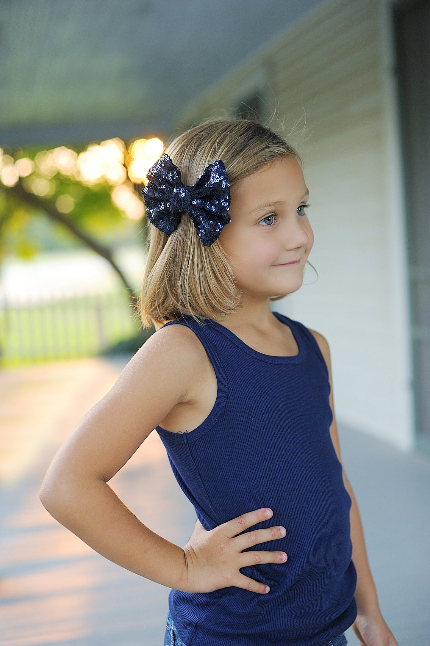 Navy Sequin Bow Clip- Sequin Bow Clip, Navy Sequins, Navy blue bow clip, navy blue bow, dance bow, cheer bow, birthday bow clip, navy blue