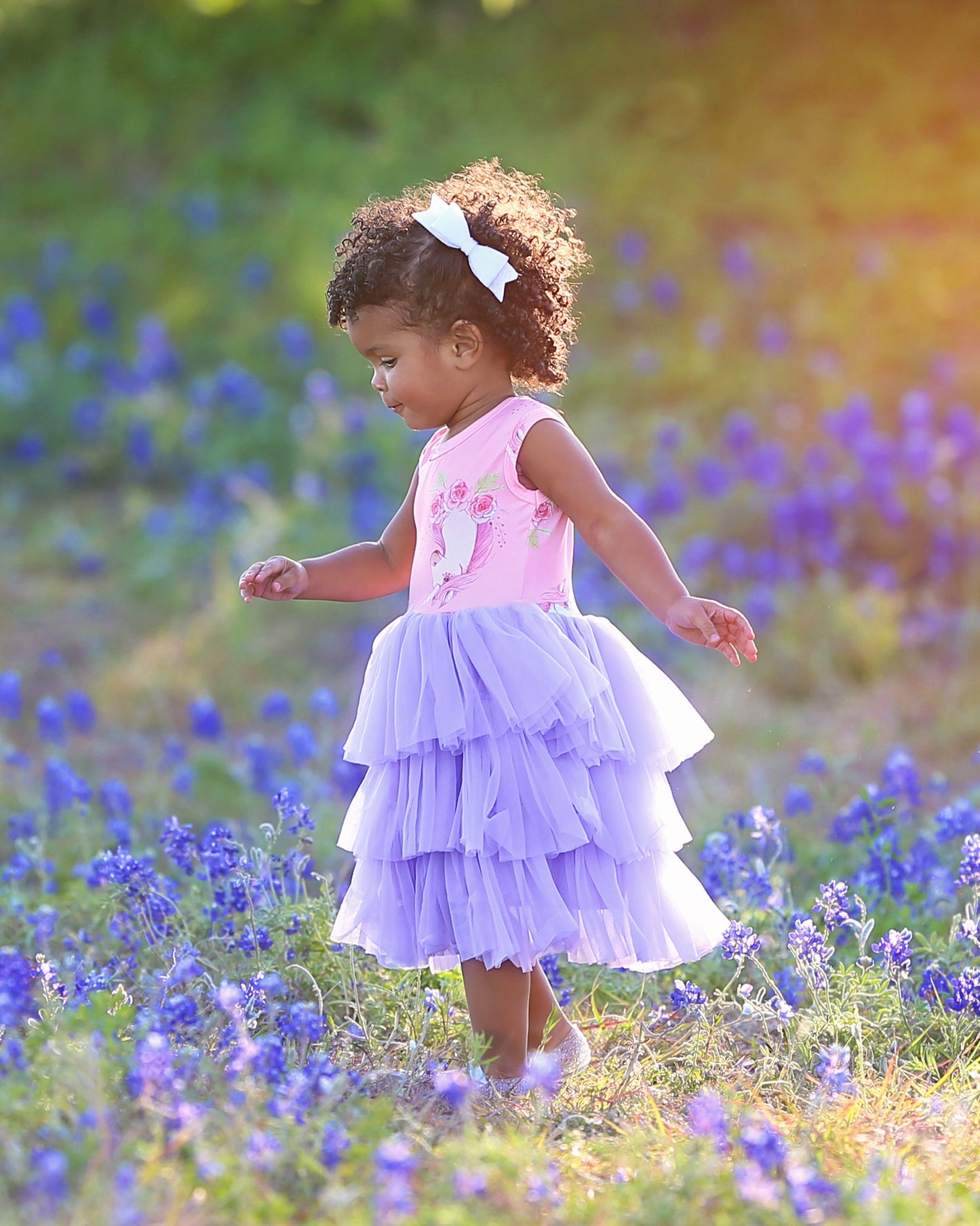 Tutu Dress in Pink and Lavender Unicorn