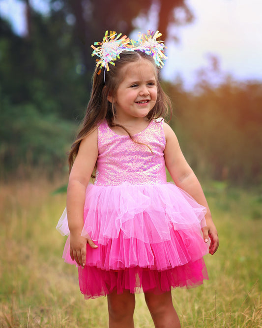 Sequin Tutu Dress in Pink Ombre