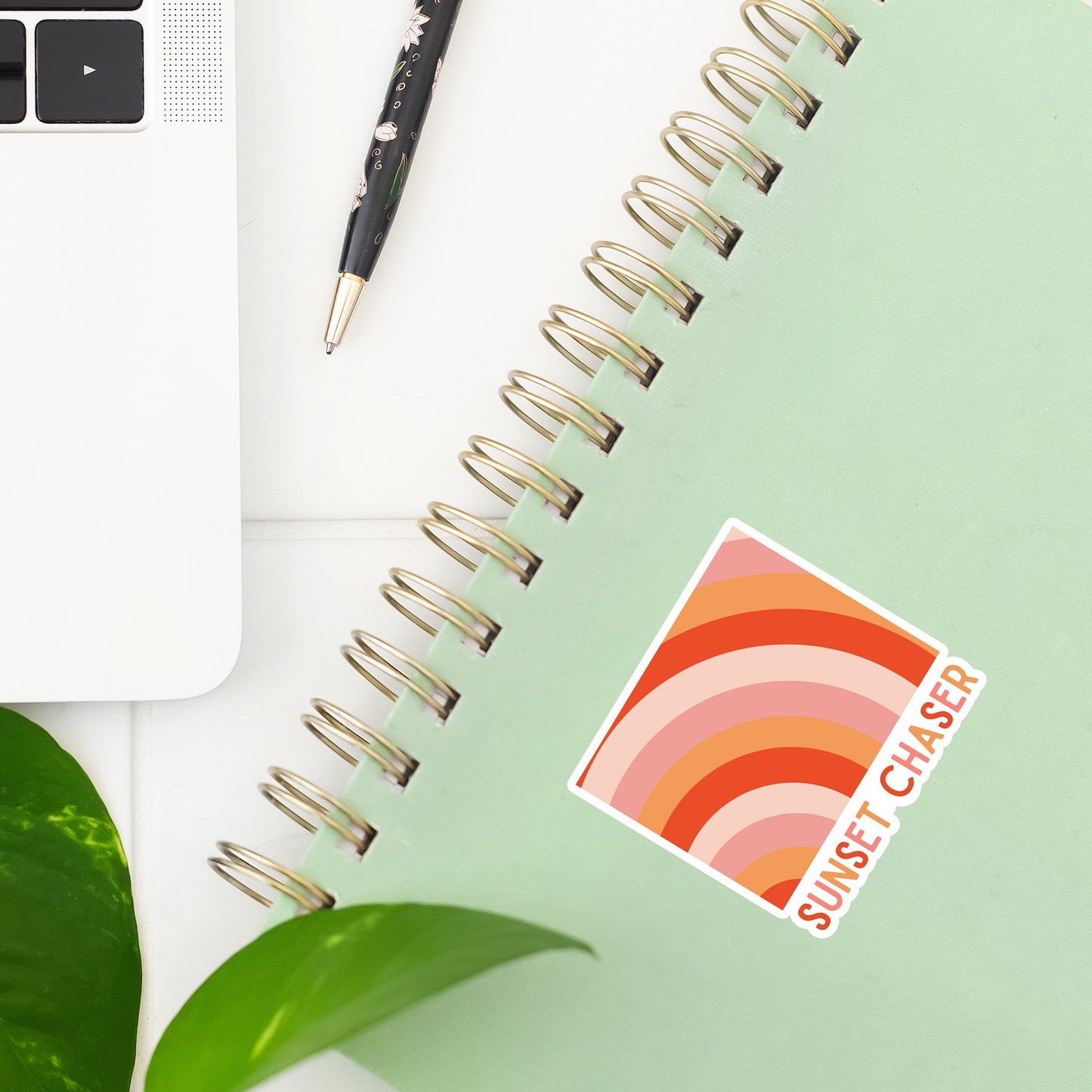 Sunset Chaser Sticker- Tumbler sticker, decal, laptop sticker, water bottle sticker, vacation sticker, sticker, stickers, waterproof, sunset