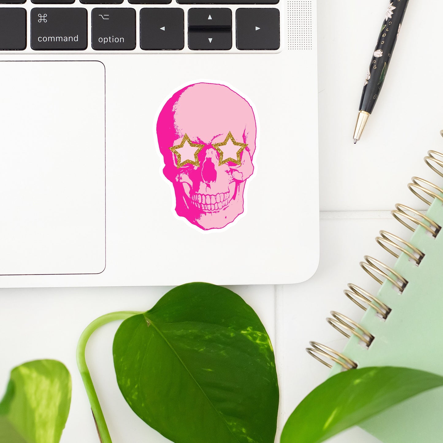 Pink Skull Sticker- Tumbler sticker, decal, laptop sticker, water bottle sticker, skeleton, sticker, stickers, waterproof, skull sticker