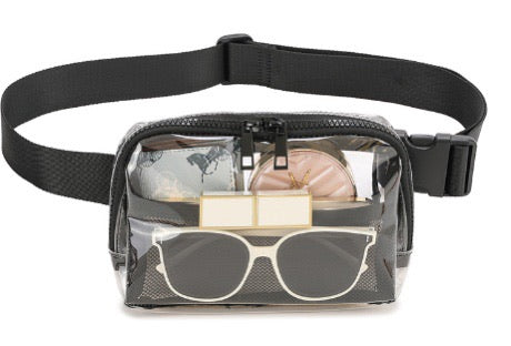 Clear Black Belt Bag