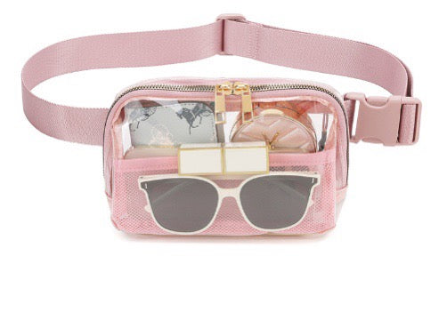 Clear Pink Belt Bag