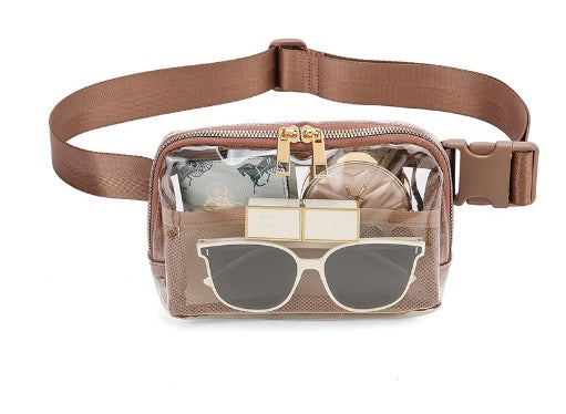 Clear Tan Belt Bag