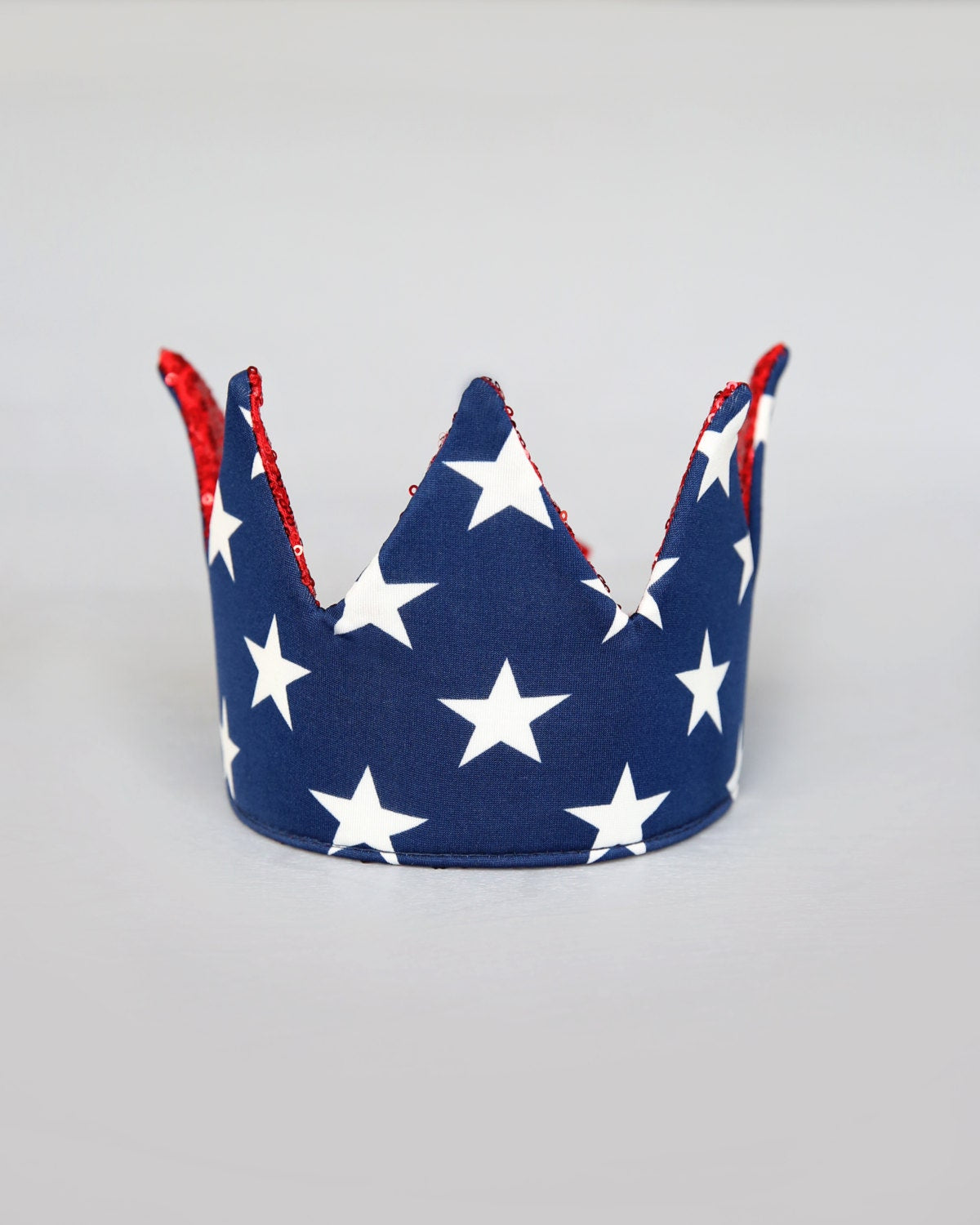 Dress Up Crown - Sequin Crown - Birthday Crown - Navy and White Stars Crown- Red Sequin Crown - Red, White and Blue Crown - Fits all