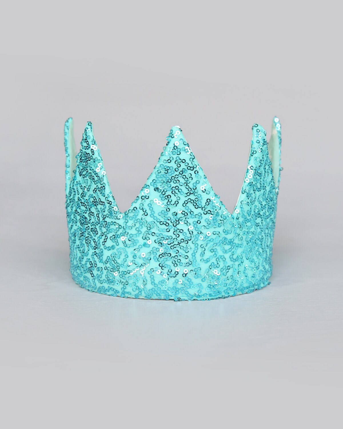 Dress Up Crown - Sequin Crown - Birthday Crown - Aqua Sequin Crown Reverse Aqua White Stars - Fits all