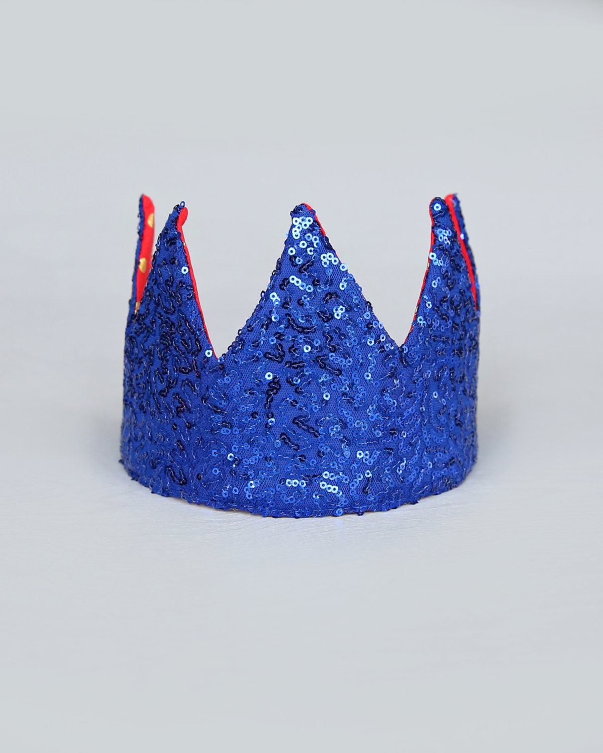 Dress Up Crown - Sequin Crown - Birthday Crown - Red and Gold Polka Dot Crown REVERSE to Blue Sequins - Fits all