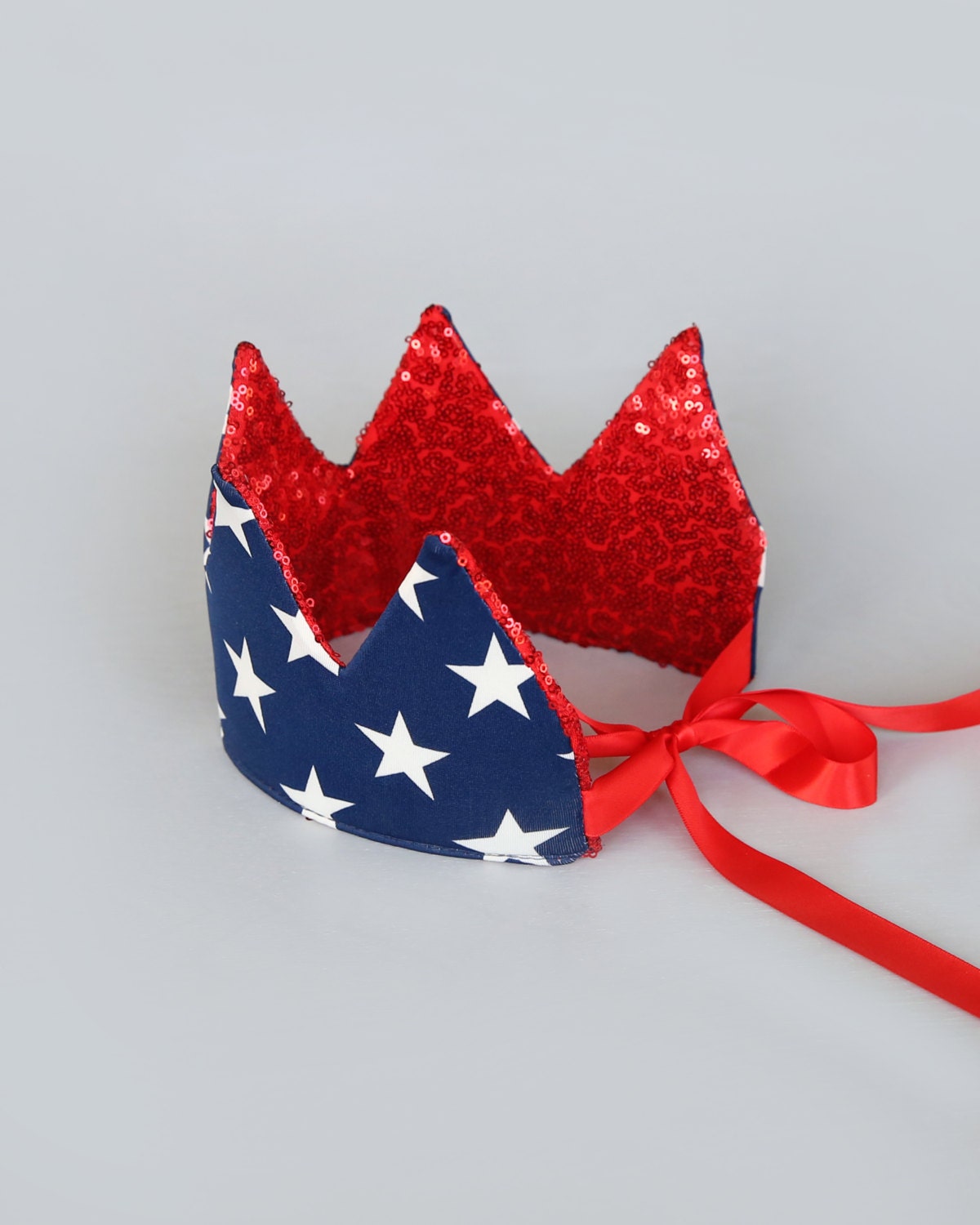 Dress Up Crown - Sequin Crown - Birthday Crown - Navy and White Stars Crown- Red Sequin Crown - Red, White and Blue Crown - Fits all
