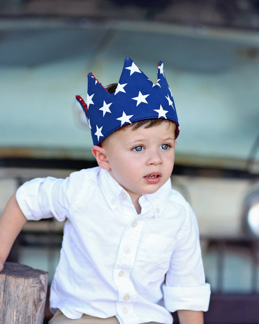 Dress Up Crown - Sequin Crown - Birthday Crown - Navy and White Stars Crown- Red Sequin Crown - Red, White and Blue Crown - Fits all