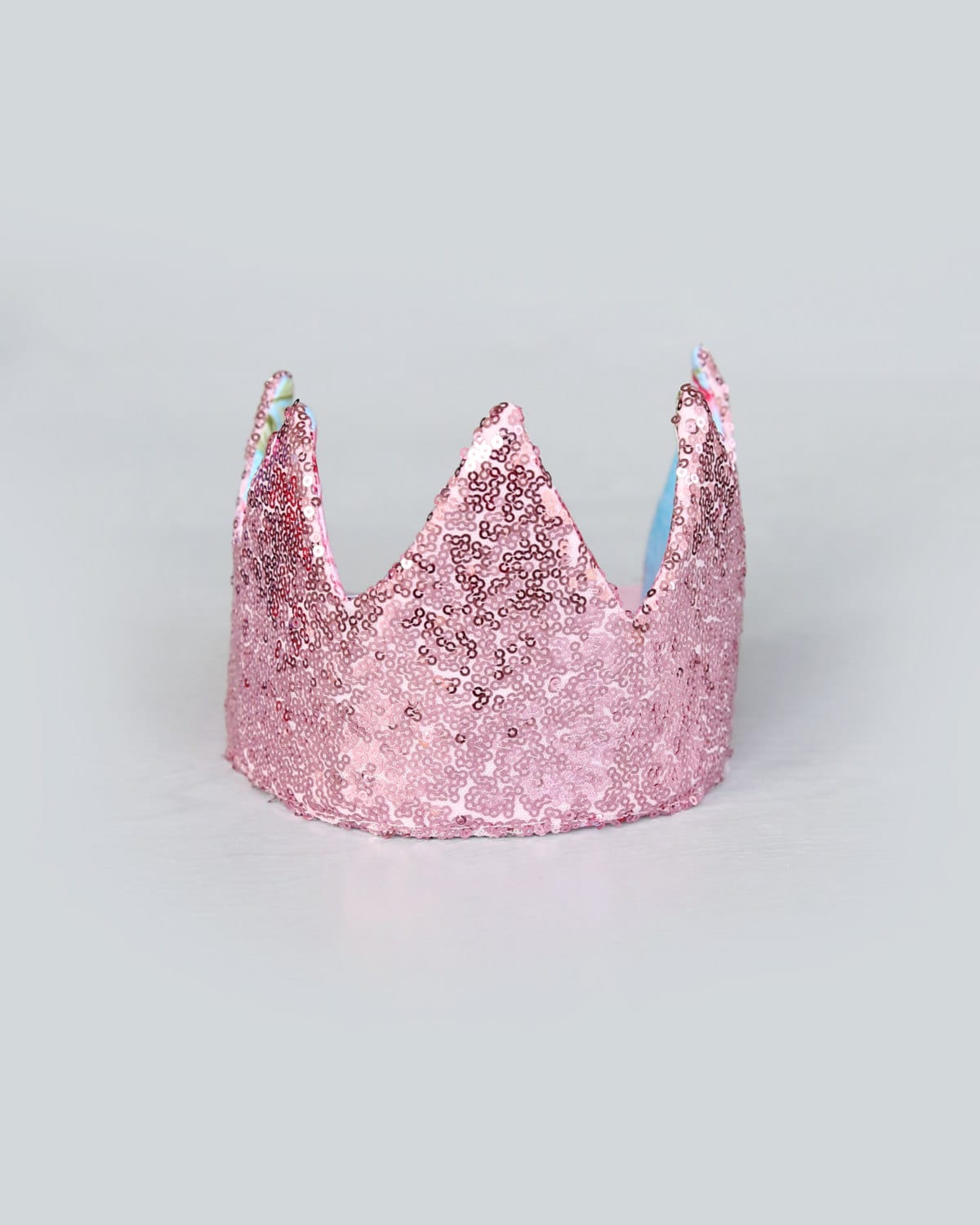 Dress Up Crown - Sequin Crown - Birthday Crown - Pink Sequins Crown Reverse Blue and Roses - Fits all