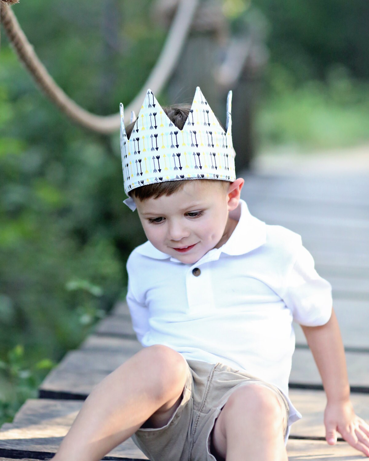 Dress Up Crown - Sequin Crown - Birthday Crown - Gray Arrow Crown Reverse Yellow, Aqua and Gray Arrows - Fits all