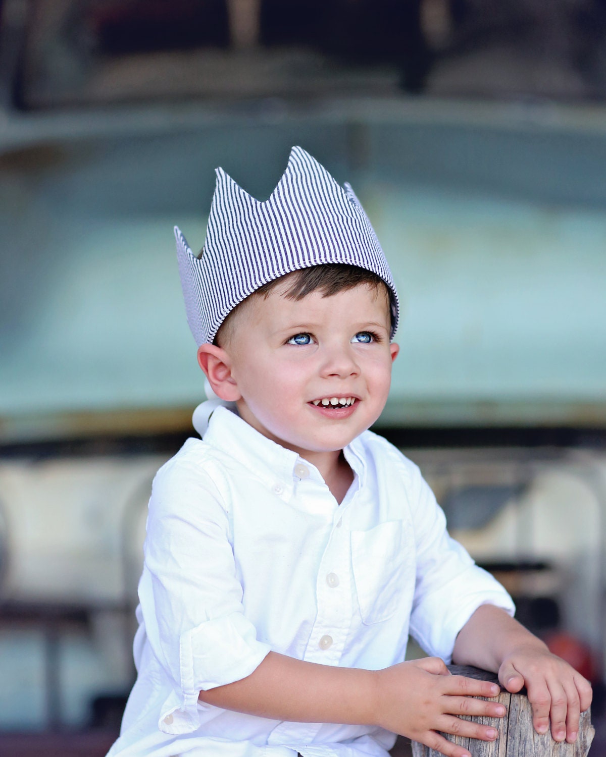 Dress Up Crown - Sequin Crown - Birthday Crown - Gray Polka Dots Reverse Gray Stripes Crown - Fits all