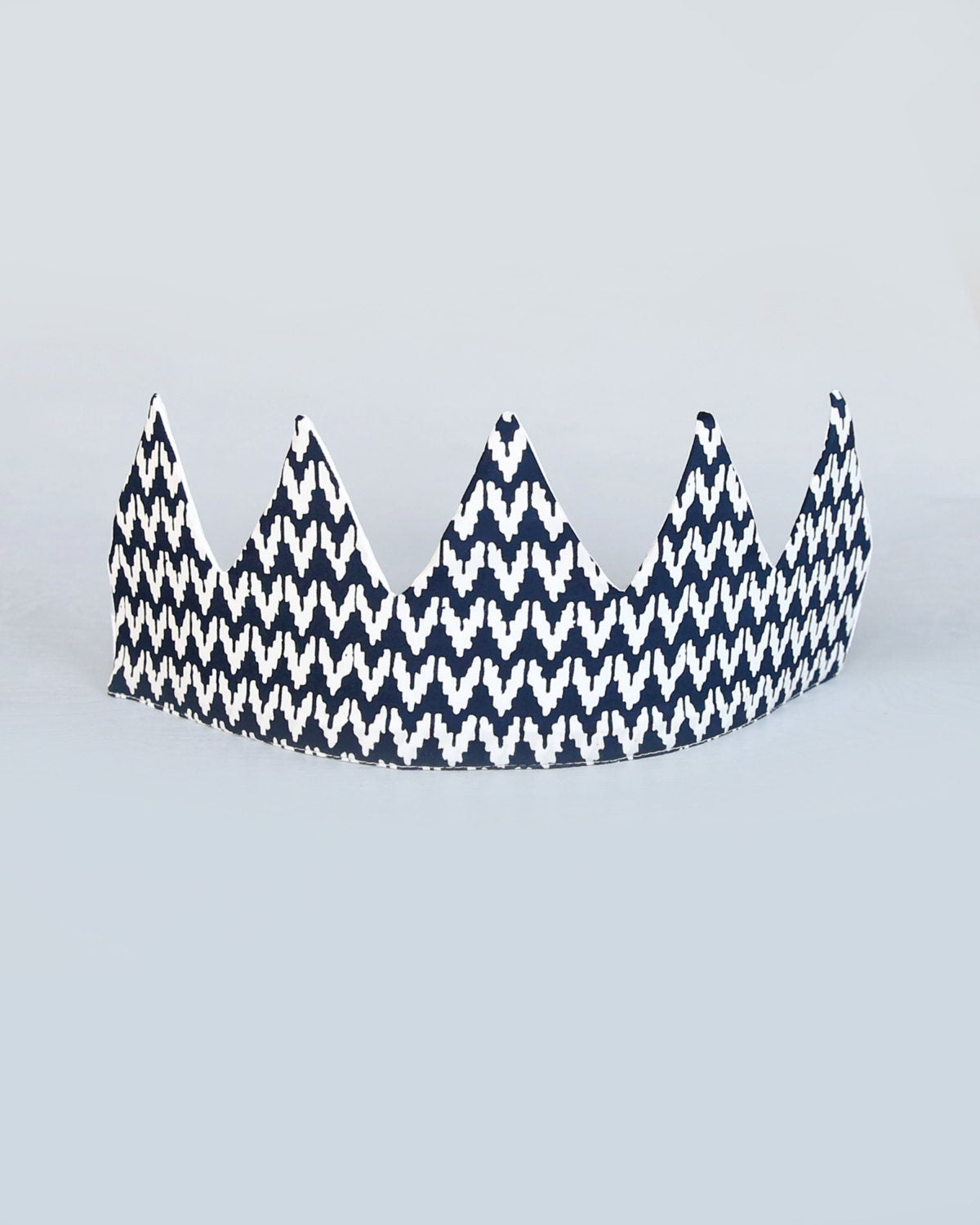 Dress Up Crown - Sequin Crown - Birthday Crown - Navy with White Ikat Crown - Fits all