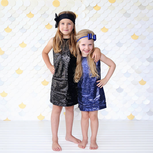 Black Tank Sequin Dress - Black Sequin Tunic, Sequin Shift Dress, Birthday Dress, Party, Sequin Tank Dress, Black Dress, girl birthday gift