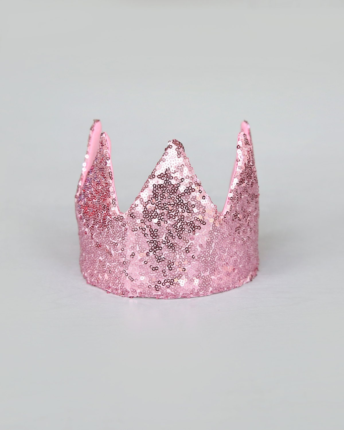 Dress Up Crown - Sequin Crown - Birthday Crown - Pink Sequins Crown REVERSE to Ivory and Roses - Fits all