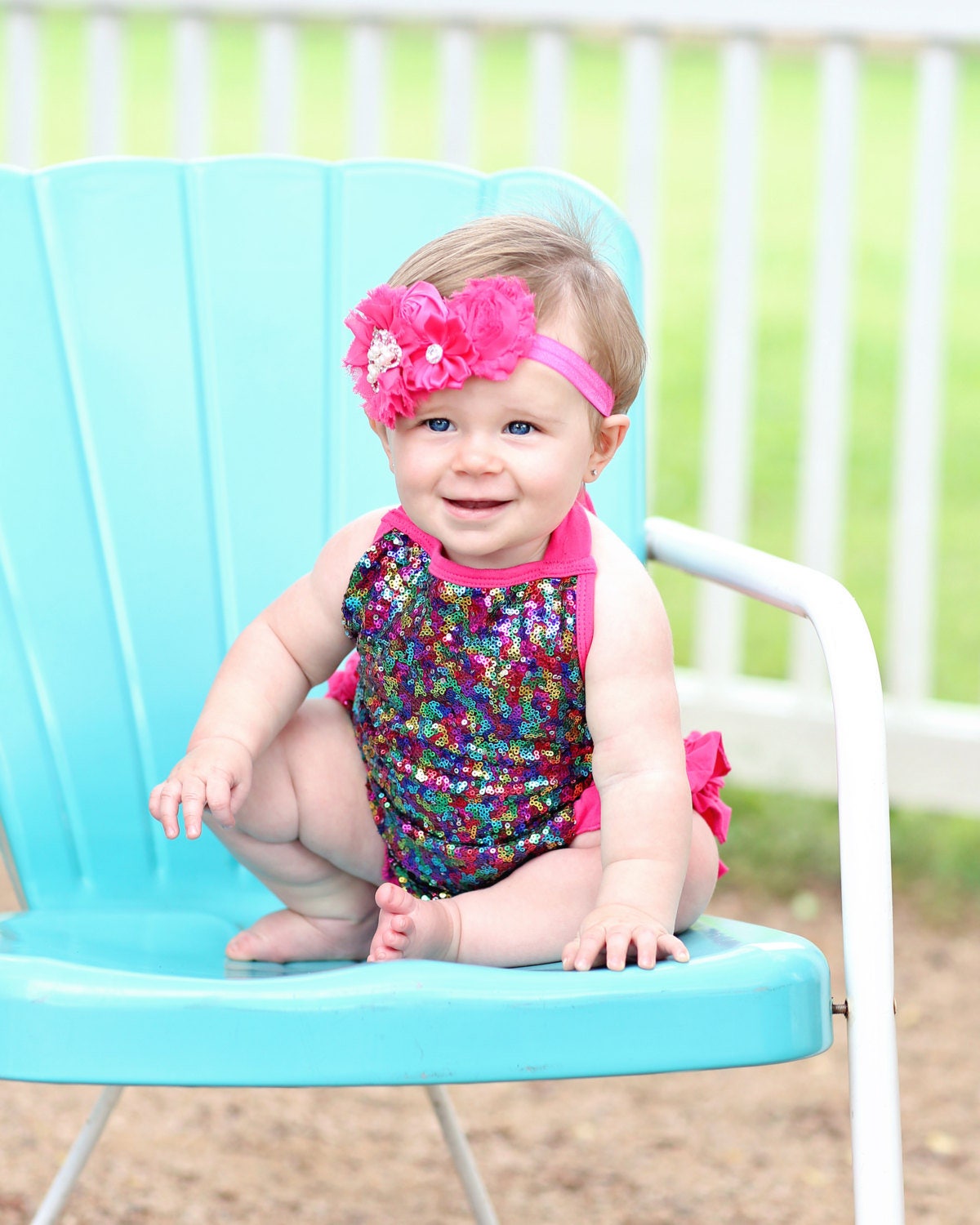 Rainbow Sequin Romper