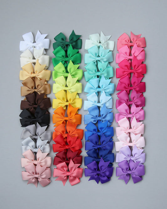 40 Colors Ribbon Bow Clip Set - Ribbon Clip Set - 40 Bow Set - Bow Clips - Rainbow Bow Clip Set -Birthday Gift