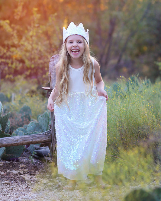 White Sequin Dress - Long White Dress -Sequin Tank Dress - Birthday Dress - Party Dress - Sequin Maxi Dress - Tank Dress - White Maxi Dress